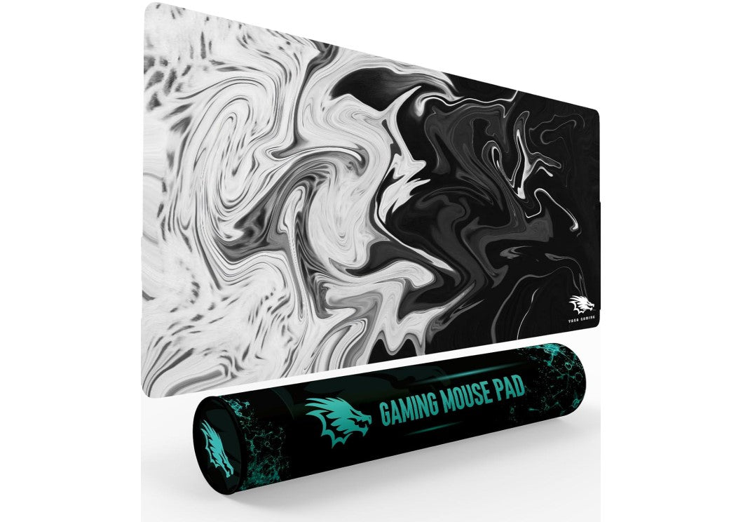 Gaming Mouse Pad XXL & XXXL Full Desk ART style & Mousepad Non-Slip Rubber Base Big Keyboard Mat with Stitched Edges for Gaming