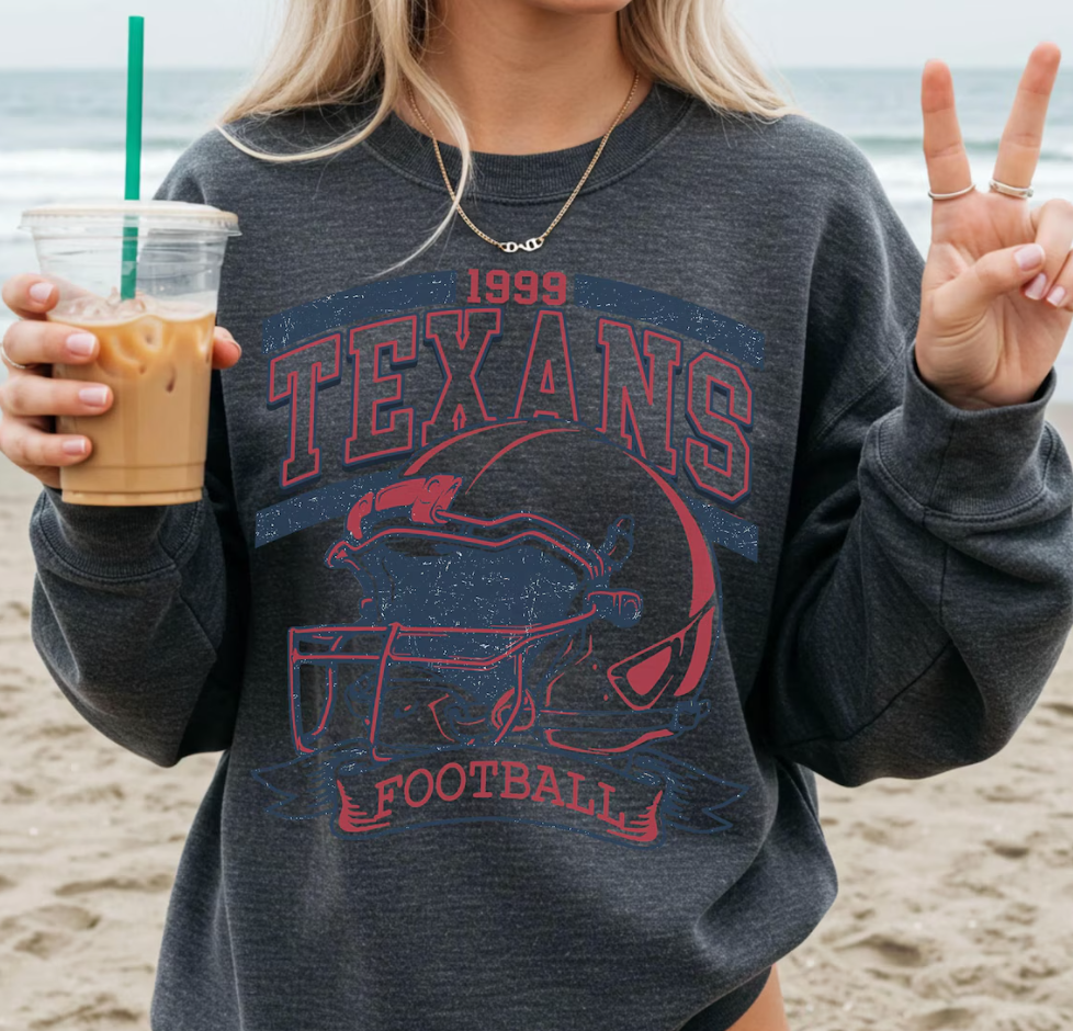 Vintage 90s Retro Style Houston Texans Football, 90s Bootleg, T Shirt Retro Style Sweatshirt Crewneck, Vintage style Houston Texans fan
