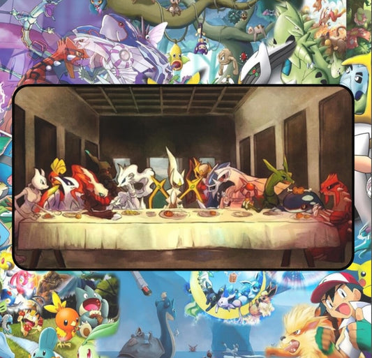 Pokemon Last Supper Desk Mat, Mouse Pad, Anime, Cute, Lofi Gamer Gift Collection,Choose Size