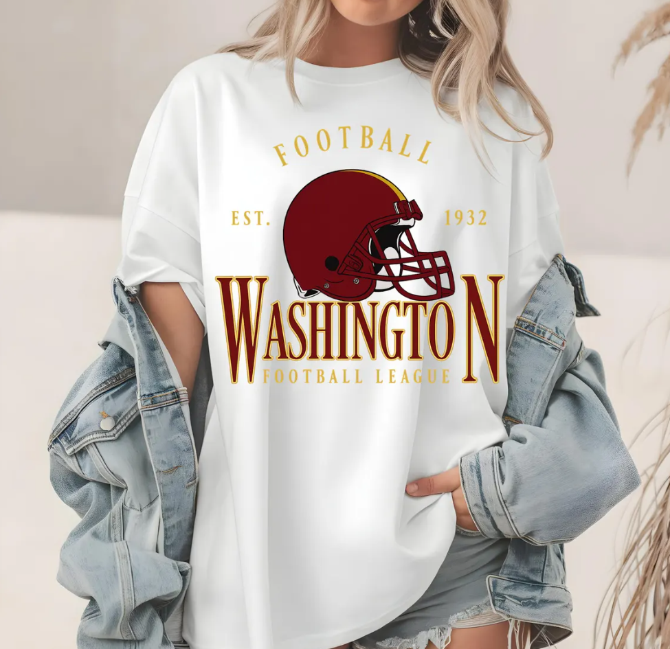 Washington Commanders T-Shirt, Washington Football Helmet Design, Est 1932, Burgundy Gold Team Appare
