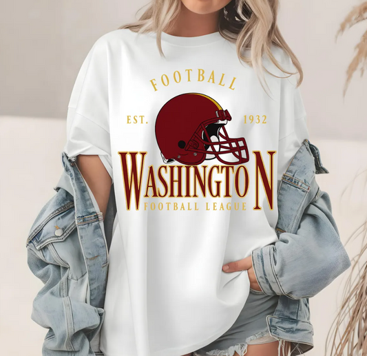 Washington Commanders T-Shirt, Washington Football Helmet Design, Est 1932, Burgundy Gold Team Appare