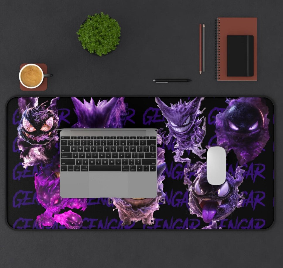 Gengar Evolution Desk Mat: Pokémon Ghost Gengar Gaming Mouse Pad, Pokemon Playmat,Choose Size