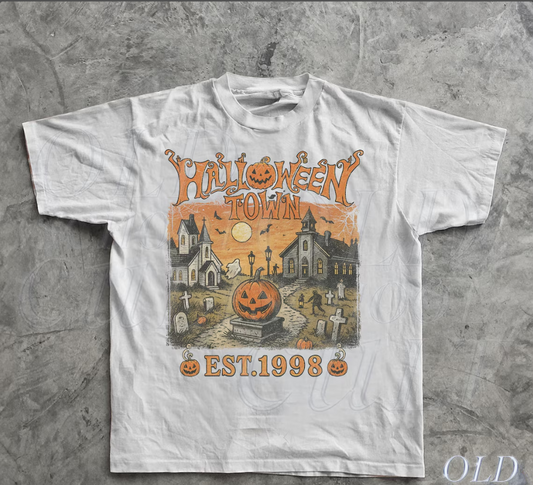 Halloweentown Est 1998 Vintage 90s Style Graphic T-Shirt, Retro Halloween University Spooky Unisex Shirt, Halloween Spooky Gifts
