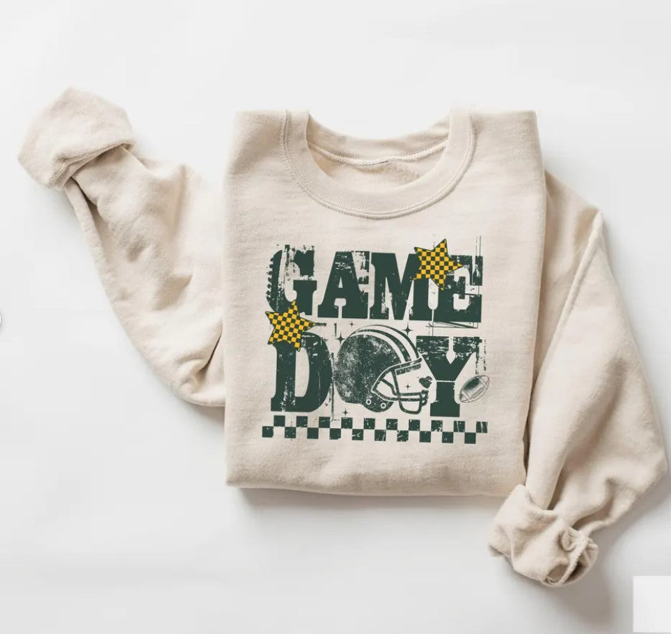 Green Bay Football Crewneck Sweatshirt Gildan Unisex Retro Football Sweater Vintage Helmet Graphic Sweatshirt DTF Printed Fan Apparel (Copy)
