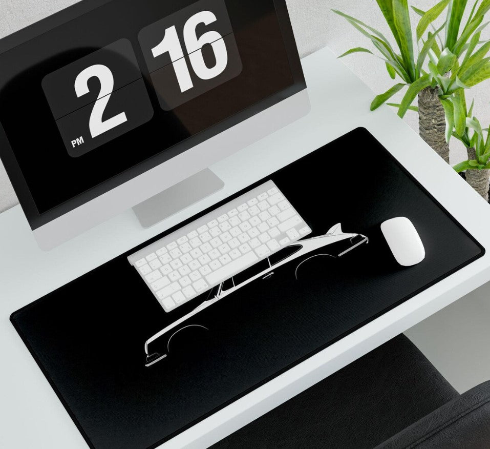 Car Silhouette Desk Mat: Modern Office Decor - Automotive Gift