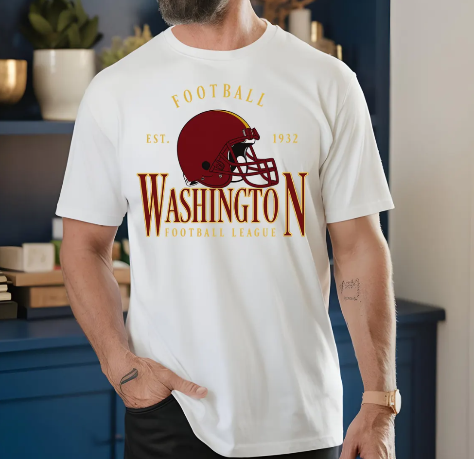 Washington Commanders T-Shirt, Washington Football Helmet Design, Est 1932, Burgundy Gold Team Appare