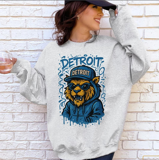Detroit Football Sweatshirt And Tshirt, Detroit Game Day Graffiti Style Shirt, Detroit Football Sports Gear Varsity Shirt