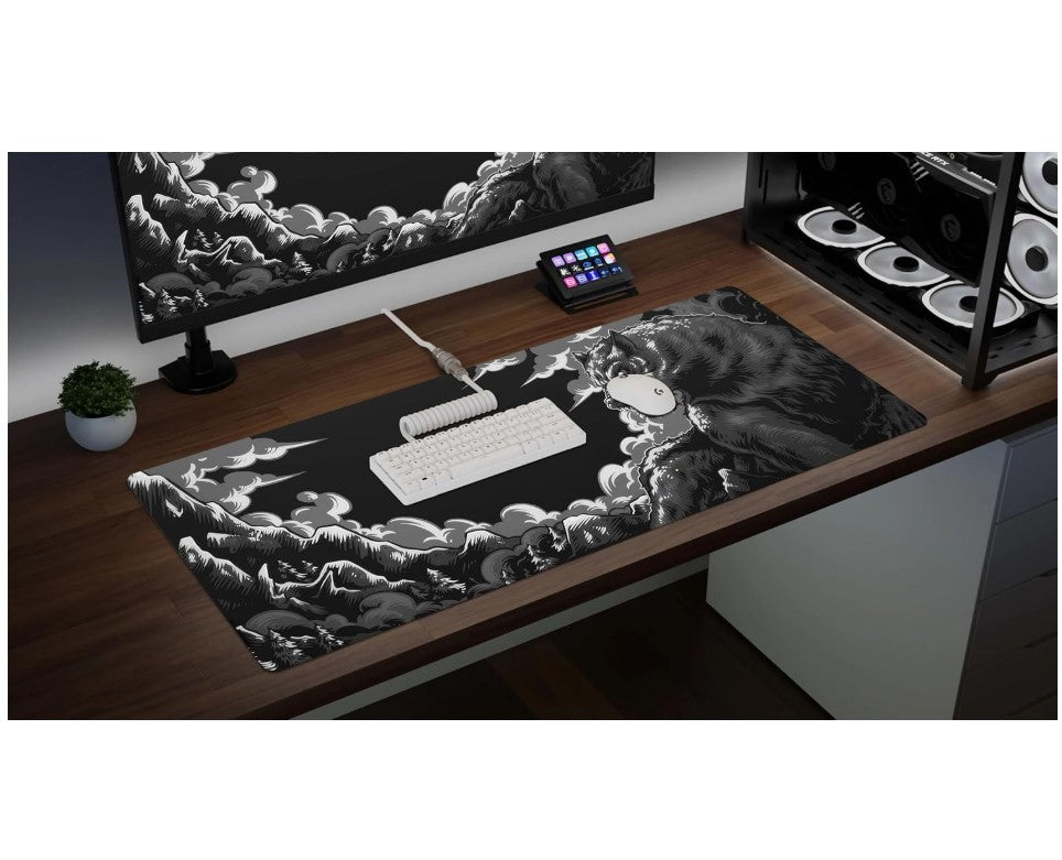 YASA GAME Extended Large Gaming Mouse Pad XXL & XXXL Full Desk ART style & Mousepad Non-Slip Rubber Base Big Keyboard Mat with Stitched Edges for Gaming