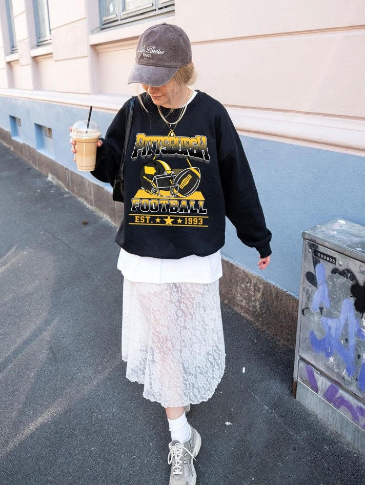 Vintage style Pittsburgh Football sweatshirt, Football shirt, Pittsburgh football Crewneck tshirt, Game day Football,American football tee