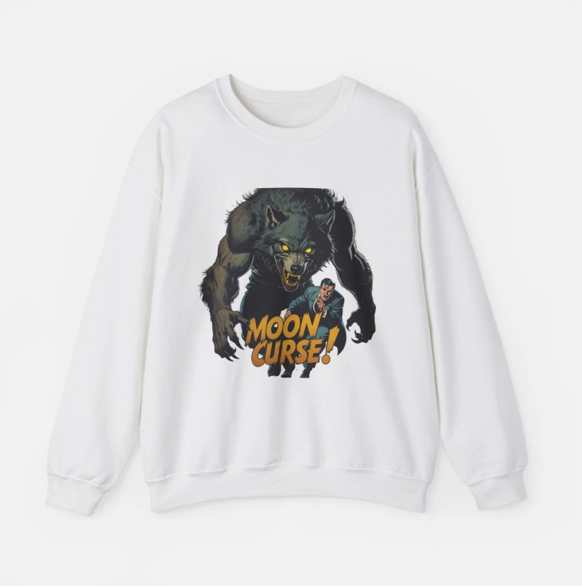 Moon Curse Cozy Graphic Halloween Spooky Unisex Sweatshirt
