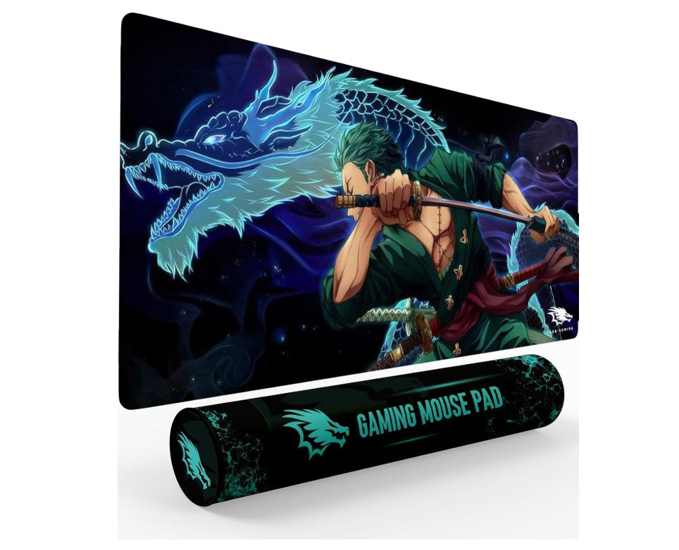 Gaming Mouse Pad XXL & XXXL Full Desk ART style & Mousepad Non-Slip Rubber Base Big Keyboard Mat with Stitched Edges for Gaming (Zoro)