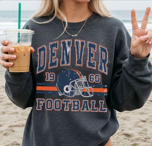 Vintage 90s Style Denver Football Sweatshirt, Game Day Shirt, Denver Team Football Shirt, Sunday Denver, Denver Football