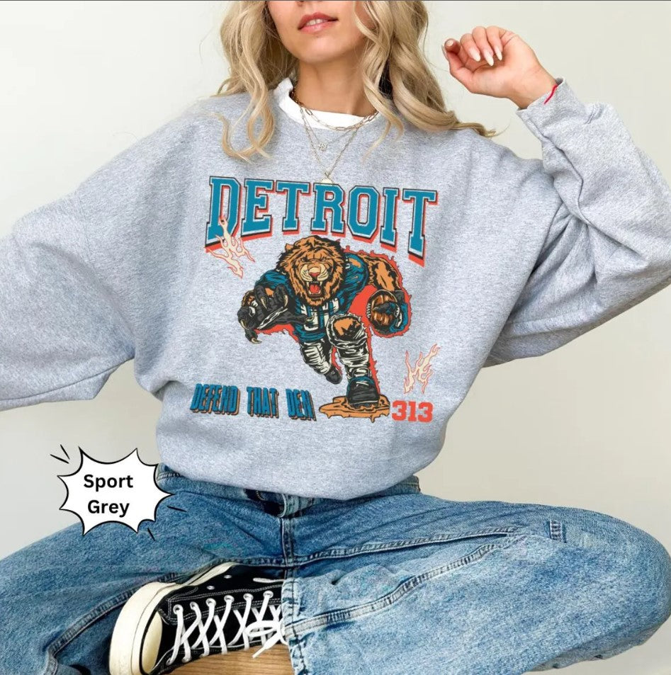 Lions Football Vintage Retro Style Shirt  Detroit Football Sweatshirt