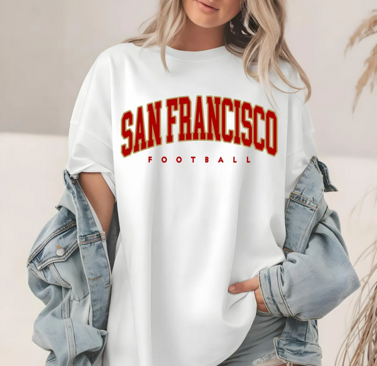 San Francisco Football T-Shirt, 49ers Fan Tee, California Team Pride Gift, San Francisco 49ers Apparel, Game Day Outfit
