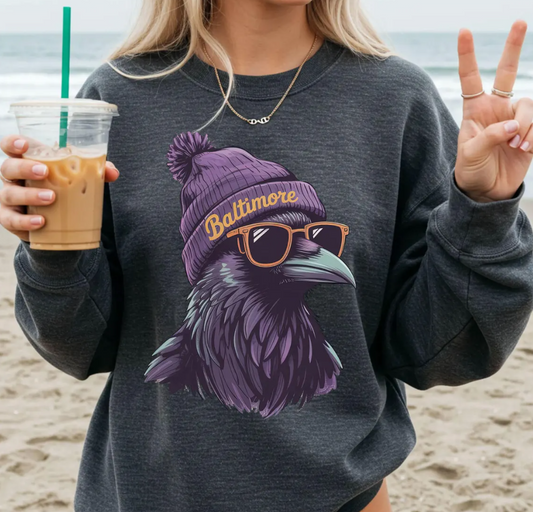 Vintage 90s Style Baltimore Football Sweatshirt, Retro Sports Fan Shirt, Trendy Game Day Gift Tee, Baltimore Mascot Sweatshirt NFL Fan Shirt