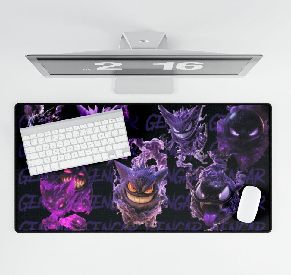Gengar Evolution Desk Mat: Pokémon Ghost Gengar Gaming Mouse Pad, Pokemon Playmat,Choose Size