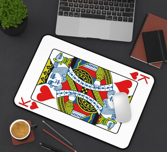 King of Hearts Desk Mat: Neoprene Gaming & Office Decor