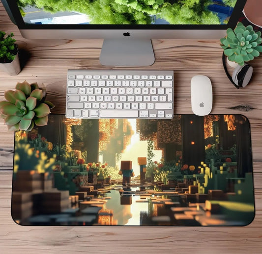 Minecraft Desk Mat - XL Gaming Mouse Pad - Blocky Adventure Desk Decor for Gamers and Creators, Choose Size