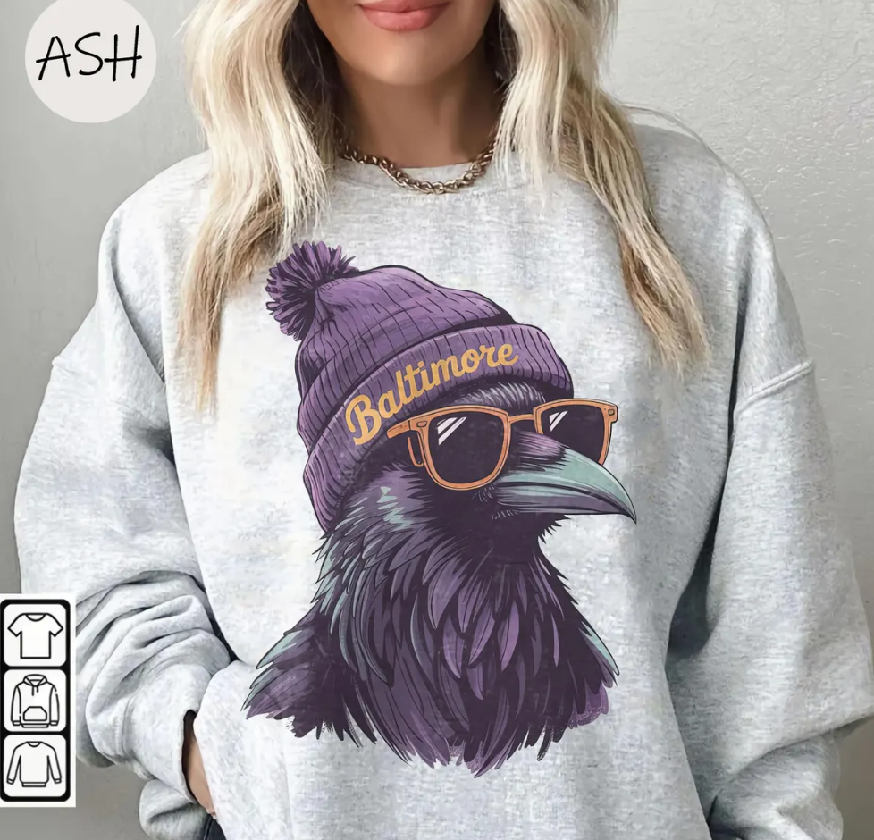 Vintage 90s Style Baltimore Football Sweatshirt, Retro Sports Fan Shirt, Trendy Game Day Gift Tee, Baltimore Mascot Sweatshirt NFL Fan Shirt