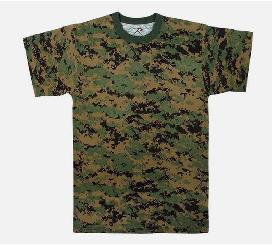 Mens Digital Camouflage T-Shirt, Woodland Digital Camo by Rothco