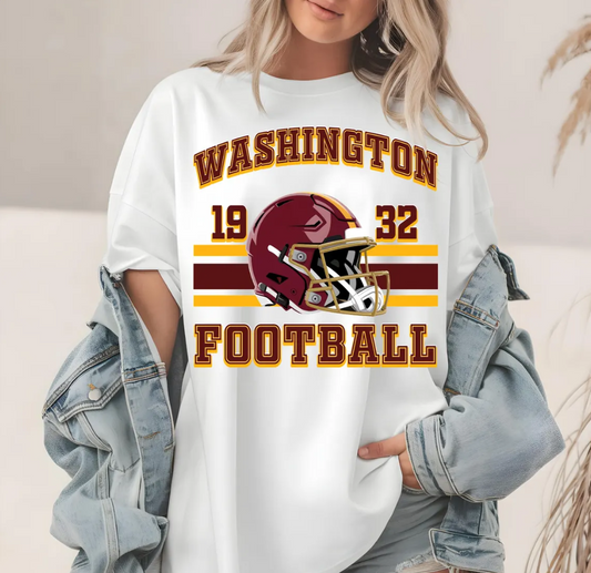 Washington Football T-Shirt,  Football Helmet Tee, Washington Commander t-shirt Fan Apparel, Vintage Style Football Shirt