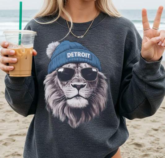 Vintage 90s Detroit Football Mascot Sweatshirt Tee Detroit Lion Football Tee, Detroit Football Shirt, Detroit Lion Sweater, Sunday Football