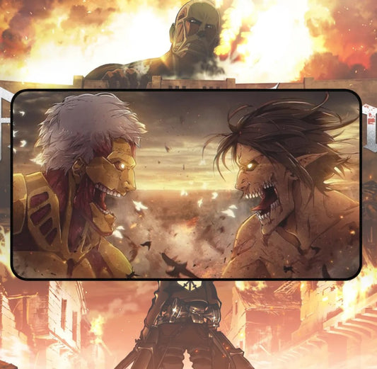 Anime Attack On Titan Eren x Reiner Desk Mat, Mouse Pad, AOT, Choose Size