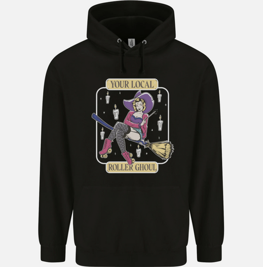 Roller Ghoul Funny Halloween Roller Skating Mens Hoodie