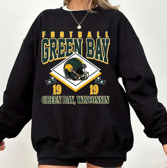 Vintage style Green Bay Football Sweatshirt,Sunday Football Shirt, 90s Style Sports Fan Sweater, Unisex Cozy Crewneck, Football shirt