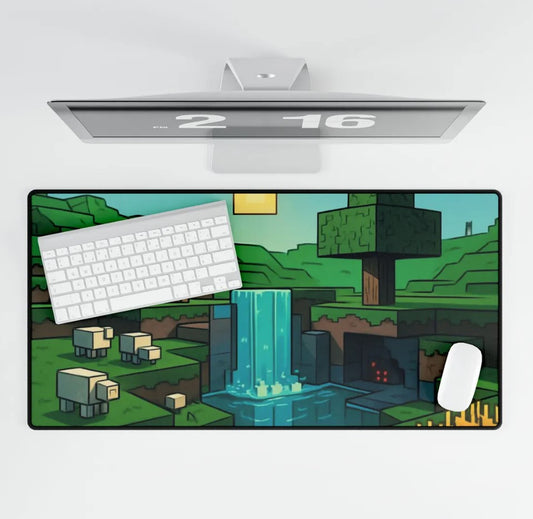 Minecraft Mousepad, Relaxation and Fun Gaming Desk Mat, Wholesome Design, Office Decor, Computer Accessories, Gaming Gift, Video Game Merch, Choose Size