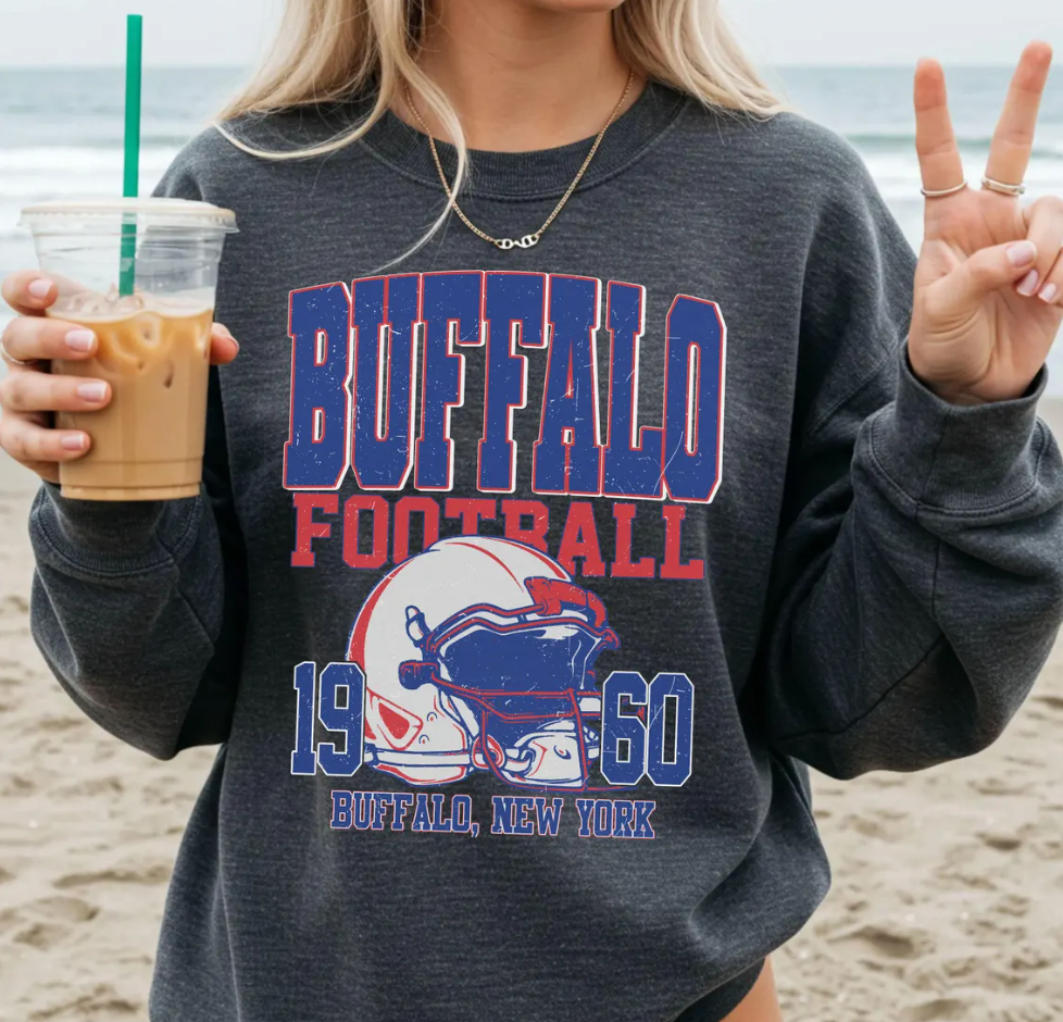 Vintage 90s Buffalo Football Vintage Sweatshirt Tee, Buffalo Bill Crewneck Sweatshirt,Buffalo New York,Buffalo Bill Fan Gift Sunday Football