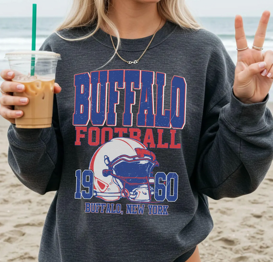 Vintage 90s Buffalo Football Vintage Sweatshirt Tee, Buffalo Bill Crewneck Sweatshirt,Buffalo New York,Buffalo Bill Fan Gift Sunday Football