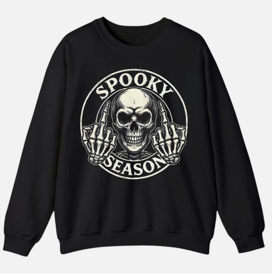 Spooky Season Retro Halloween Funny Skeleton Vintage Crewneck Sweatshirt