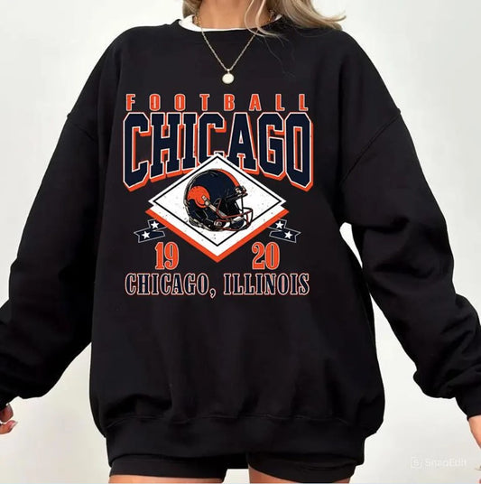 Vintage style Chicago Football Sweatshirt,Sunday Football Shirt, 90s Style Sports Fan Sweater, Unisex Cozy Crewneck, Football shirt