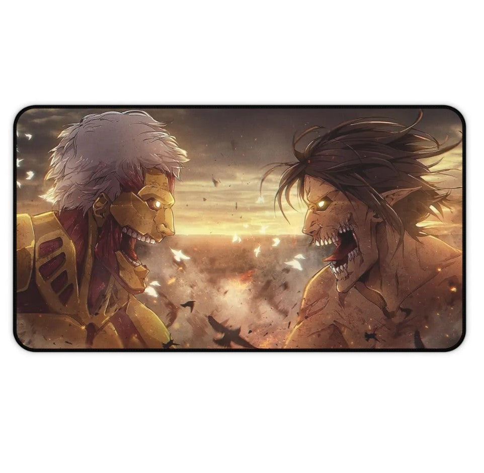 Anime Attack On Titan Eren x Reiner Desk Mat, Mouse Pad, AOT, Choose Size