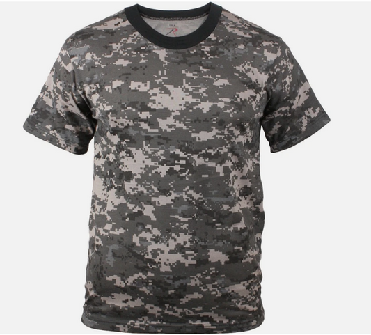 Digital Camo Tactical T-Shirt Camouflage Military Tee Short Sleeve Digital Army