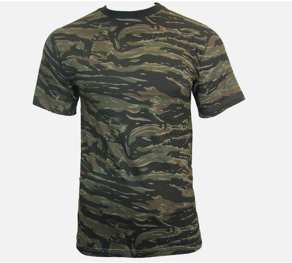 Tiger Stripe Camo T-shirt - Camouflage Army Military Top Soldier All Sizes New