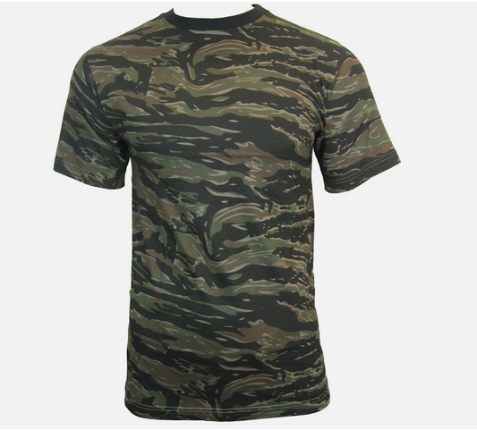 Tiger Stripe Camo T-shirt - Camouflage Army Military Top Soldier All Sizes New