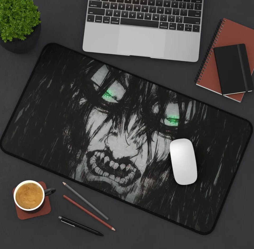 Anime Attack On Titan Eren Yeager Desk Mat, Mouse Pad, AOT, Choose Size