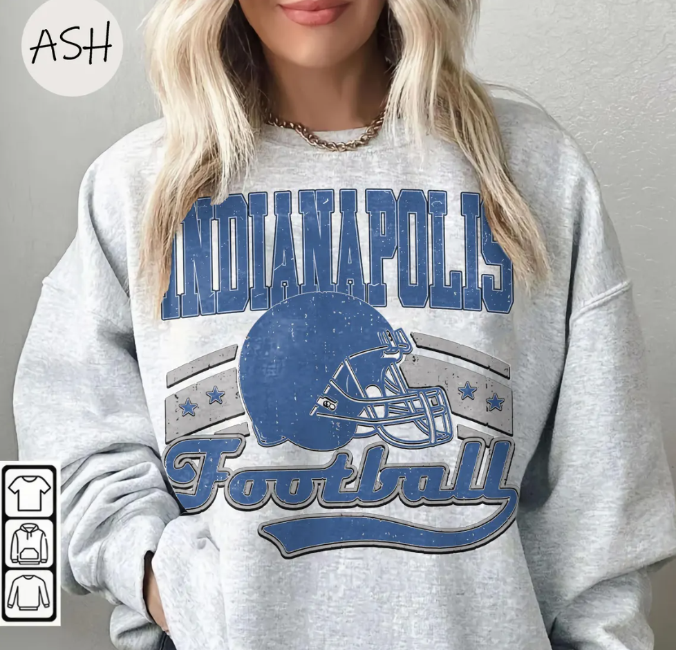 Vintage 90s Style Indianapolis Football Vintage Style Sweatshirt, Retro Indianapolis Football Fan, Indianapolis Shirt, Sun Day Football