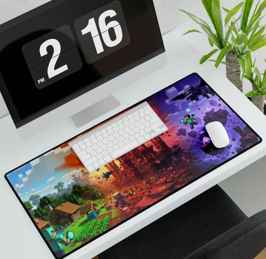 Minecraft Desk Mat - Gamer's Mouse Pad, Office Decor, Fun Gift for Kids, Video Game Accessory, Computer Desk Pad, Creative Workspace, Choose Size