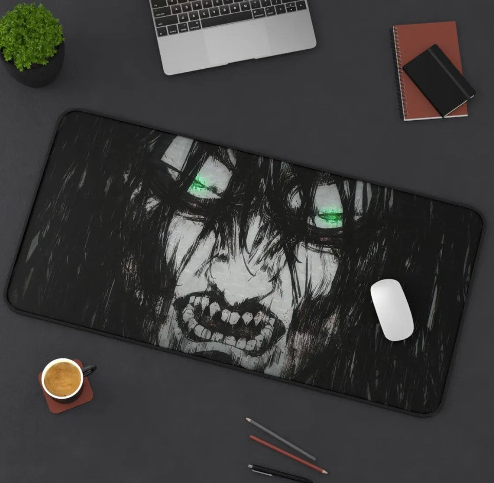Anime Attack On Titan Eren Yeager Desk Mat, Mouse Pad, AOT, Choose Size