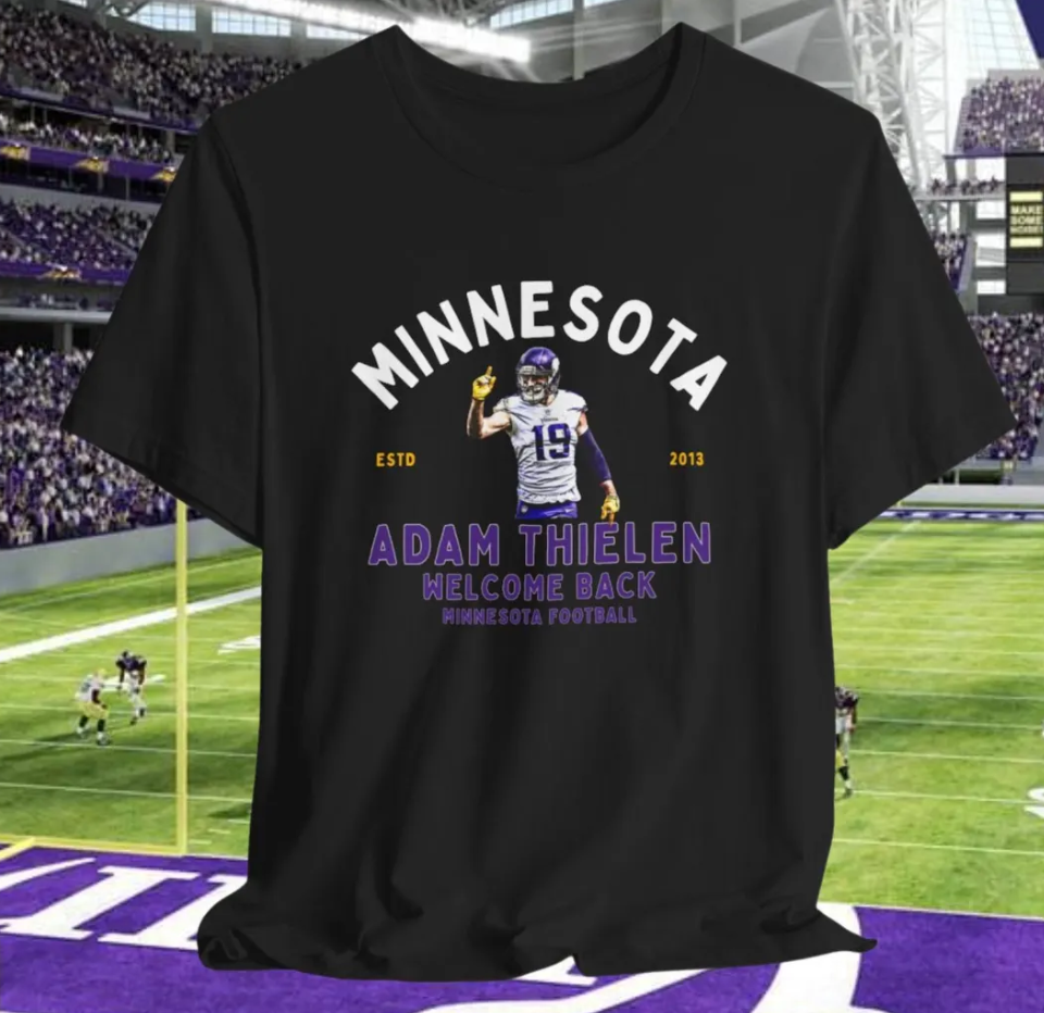 Minnesota Vikings Adam Thielen Shirt, Thielen back to Minnesota Tee, Unisex Jersey Short Sleeve, Football Fan, NFL T-shirt, Vikings Apparel