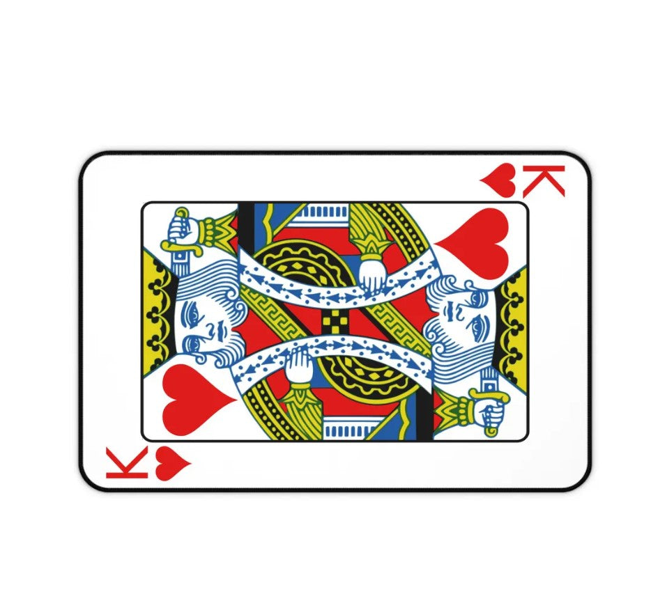 King of Hearts Desk Mat: Neoprene Gaming & Office Decor