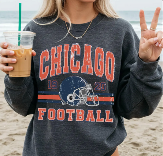 Vintage 90s Style Chicago Football Sweatshirt, Game Day Shirt, Chicago Team Football Shirt, Sunday Chicago, Sport Shirt, Chicago Football