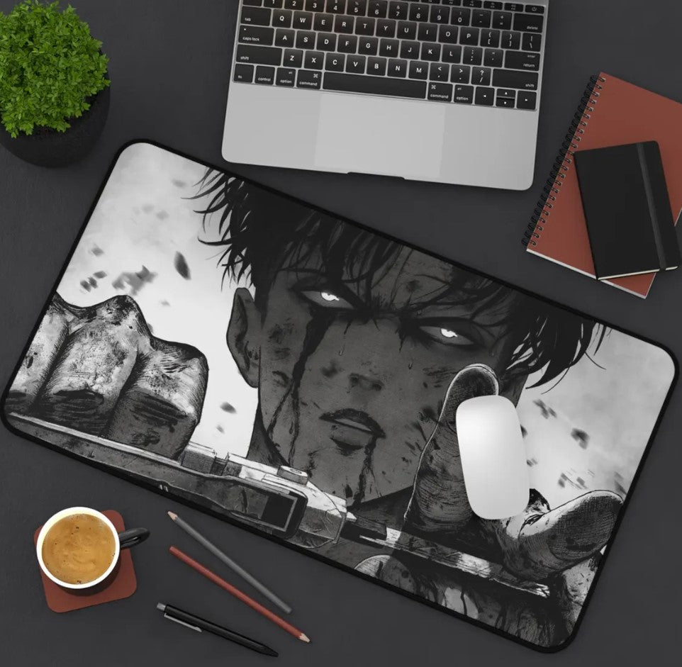 Anime Attack On Titan Levi Desk Mat, Mouse Pad, AOT, Choose Size