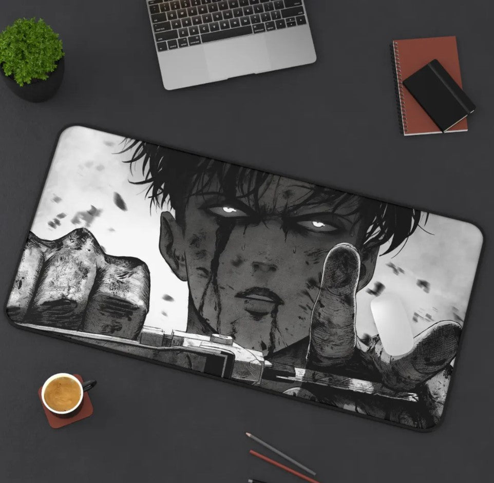 Anime Attack On Titan Levi Desk Mat, Mouse Pad, AOT, Choose Size