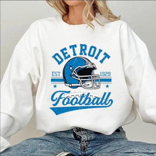 Vintage 90s Style Detroit Football Sweatshirt, Detroit Football Sports Gear, Detroit Game Day Shirt, Detroit Football Varsity Shirt