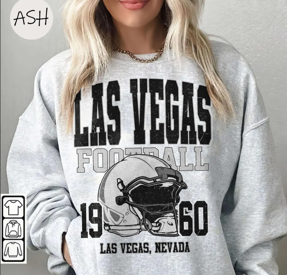 Vintage 90s Las Vegas Football Vintage Style Crewneck Sweatshirt, Retro Raiders Las Vegas Football Shirt, Las Vegas Football Christmas Gift