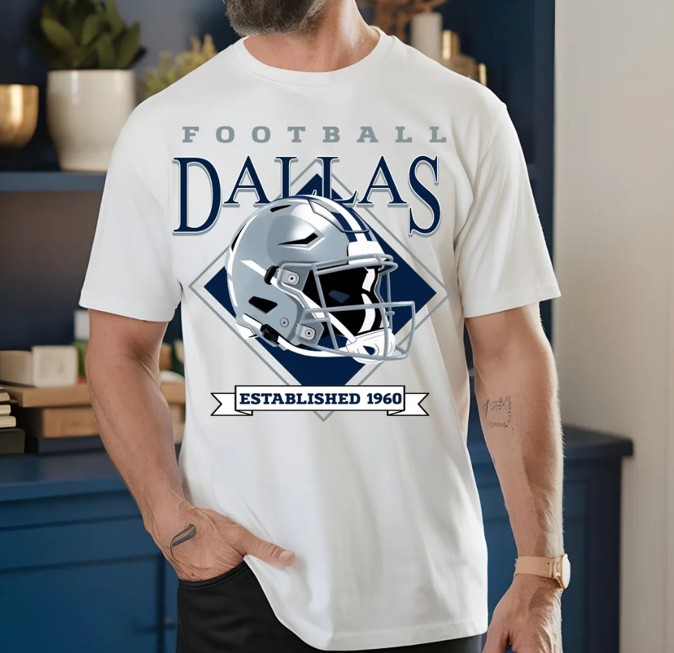Dallas Football T-Shirt, Cowboys Tee, Game Day Apparel, Fan Gear, Sports Lover Gift, Trendy T-Shirt, Dallas Cowboys Tee